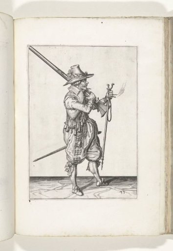 Soldier resting his musket on his right shoulder (no. 33), ca. 1600