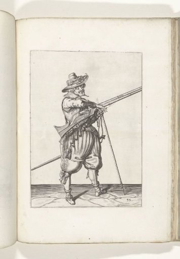 Soldier on guard with a musket taking the match (no. 39), ca. 1600
