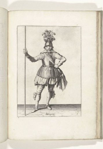 Soldier, seen from the front, holding his pike upright with his right hand (no. 1), ca. 1600