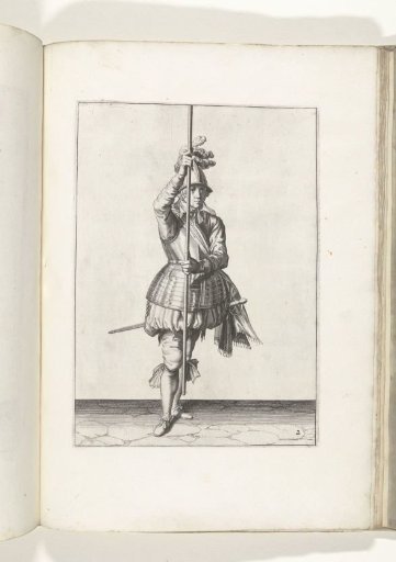 Soldier, seen from the front, holding his pike upright with both hands in front of him slightly above the ground (no. 2), ca. 1600