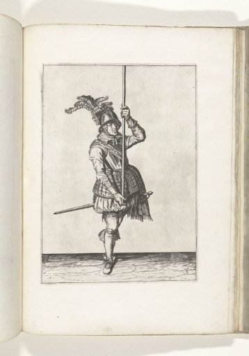 Soldier holding his pike upright with both hands in front of him high above the ground (no. 3), ca. 1600