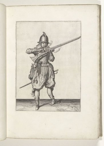 Soldier blowing on his match and covering the pan with his fingers (no. 9), ca. 1600