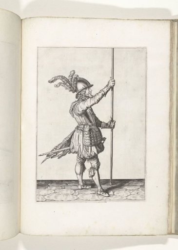 Soldier, turned to the left, holding his pike upright with both hands in front of him slightly above the ground (no. 6), ca. 1600
