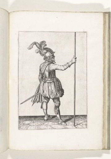 Soldier, seen from behind, holding his pike upright with his right hand (no. 7), ca. 1600