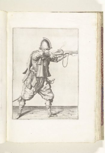 Soldier aiming and firing the musket (no. 11), ca. 1600