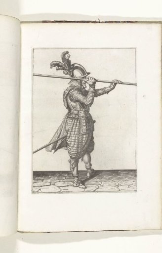 Soldier lifting his spear with both hands horizontally above his right shoulder (no. 27), ca. 1600