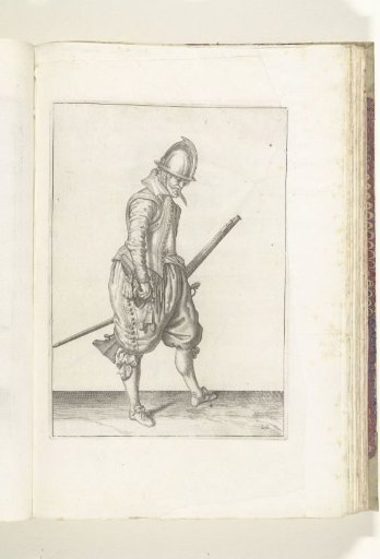 Soldier with a musket opening his powder horn (no. 22), ca. 1600