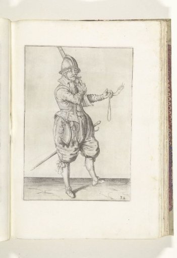 Soldier resting his musket on his shoulder with his right hand (no. 32), ca. 1600