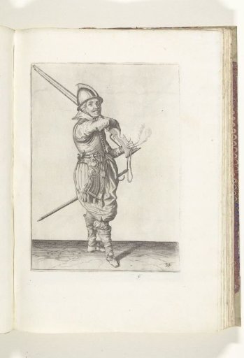 Soldier on guard taking his musket from his shoulder (no. 34), ca. 1600