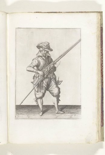 Soldier holding his musket with his left hand at his right side (no. 5), ca. 1600