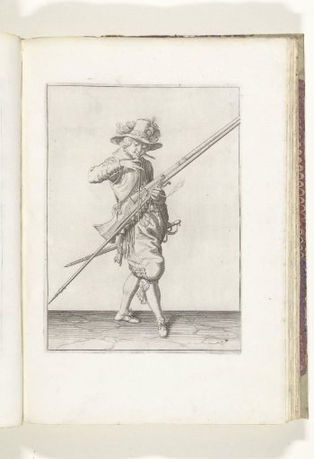 Soldier with a musket bringing his match to his mouth to blow it clean (no. 7), ca. 1600
