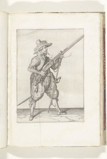 Soldier placing his fork under his musket (no. 11), ca. 1600