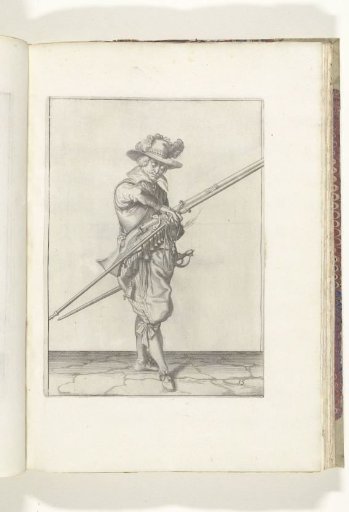 Soldier with a musket transferring his match from his right to his left hand (no. 15), ca. 1600