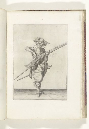 Soldier pouring powder into the pan of his musket (no. 17), ca. 1600