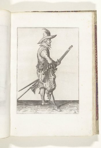 Soldier holding his musket with both hands at his left thigh (no. 22), ca. 1600