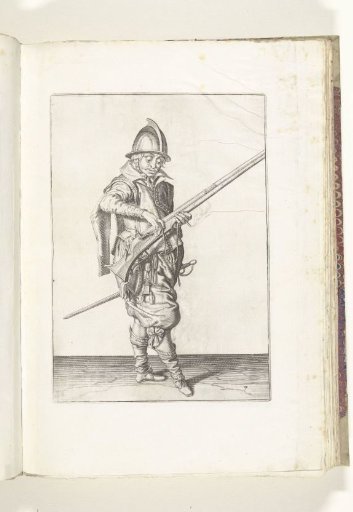 Soldier pressing the match onto the hammer of his musket (no. 7), ca. 1600