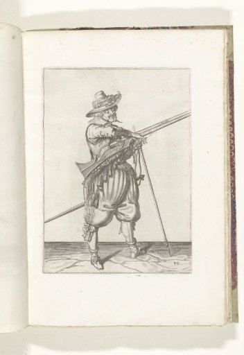 Soldier on guard with a musket taking the match (no. 39), ca. 1600