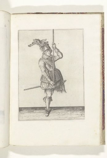 Soldier holding his pike upright with both hands in front of him high above the ground (no. 3), ca. 1600