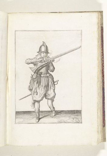 Soldier blowing the match and covering the pan with his fingers (no. 9), ca. 1600