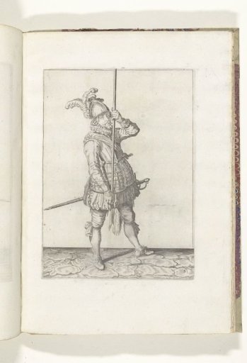 Soldier holding his pike upright with both hands in front of him high above the ground (no. 5), ca. 1600