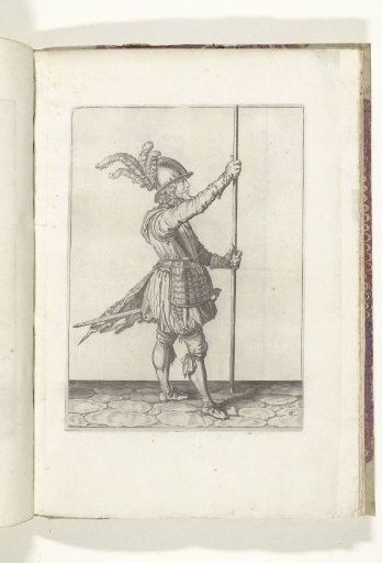Soldier, turned to the left, holding his pike upright with both hands in front of him slightly above the ground (no. 6), ca. 1600