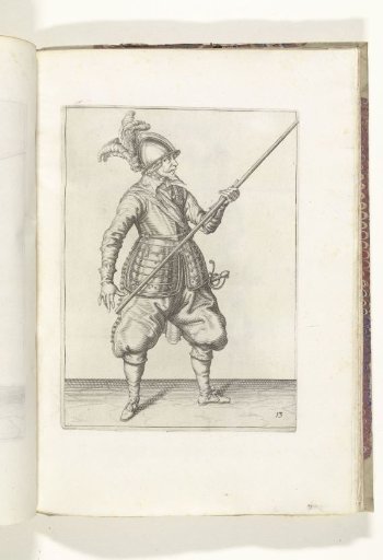 Soldier carrying his spear with his left hand at his right side, the point angled upwards (no. 13), ca. 1600