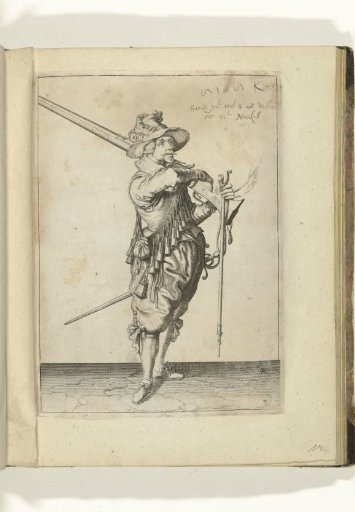 Soldier taking his musket from his shoulder (no. 3), ca. 1600