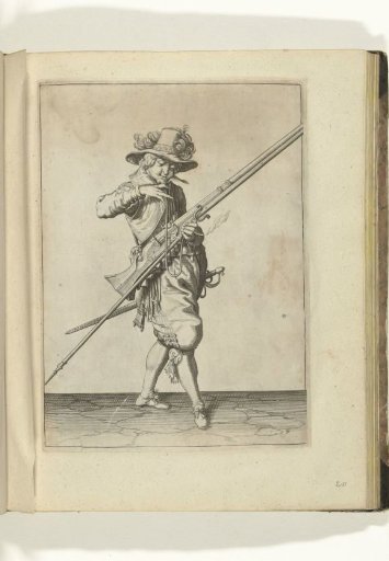 Soldier with a musket bringing his match to his mouth to blow it clean (no. 7), ca. 1600