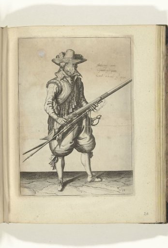 Soldier shaking powder from his musket (no. 19), ca. 1600