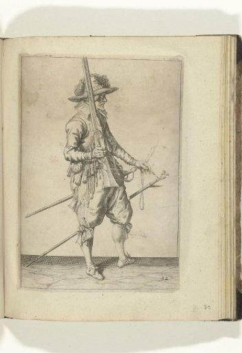 Soldier holding his musket upright with his right hand (no. 32), ca. 1600