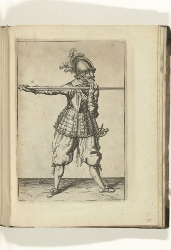 Soldier carrying his pike horizontally at shoulder height with both hands (no. 19), ca. 1600