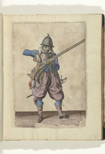 Soldier pouring powder into the pan of his matchlock (no. 16), ca. 1600