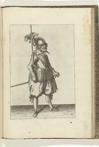 Soldier carrying his spear vertically in his right hand (no. 18), ca. 1600