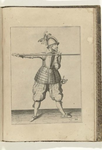 Soldier carrying his spear with both hands horizontally at shoulder height, his right hand at the base of the weapon (no. 24), ca. 1600
