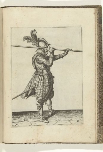 Soldier lifting his spear with both hands horizontally above his right shoulder (no. 27), ca. 1600
