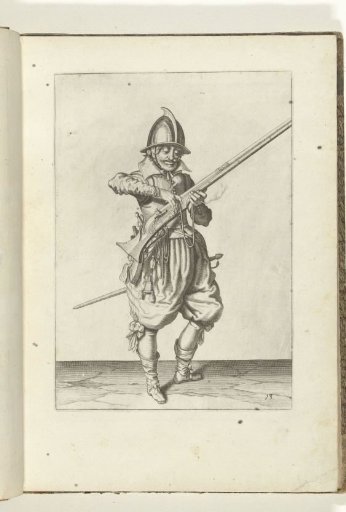 Soldier detaching the match from the cock of his arquebus (no. 13), ca. 1600.