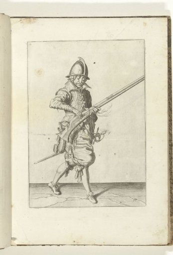 Soldier closing the pan of his arquebus (no. 17), ca. 1600.