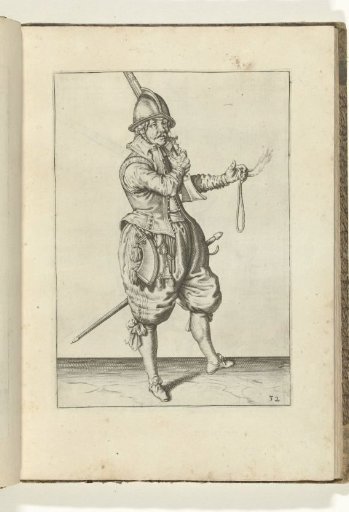 Soldier resting his arquebus on his shoulder with his right hand (no. 32), ca. 1600