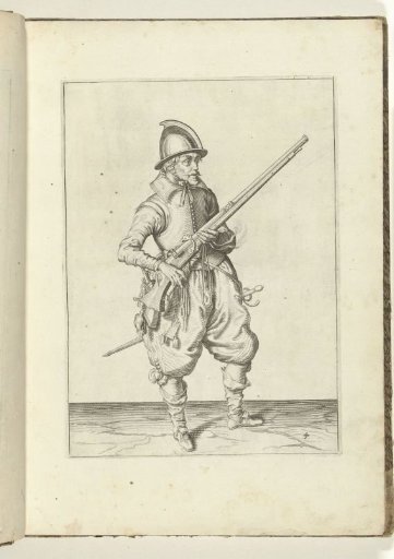 Soldier holding his musket with his left hand at his right side (no. 4), ca. 1600
