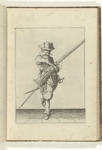 Soldier with a musket taking the match (no. 6), ca. 1600