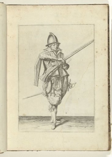 Soldier with a musket taking the match (no. 5), ca. 1600