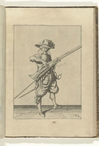 Soldier detaching the match from the cock of his musket (no. 14), ca. 1600