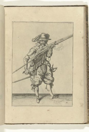 Soldier blowing sparks from the pan of his musket (no. 16), ca. 1600
