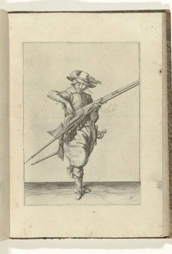 Soldier pouring powder into the pan of his musket (no. 17), ca. 1600