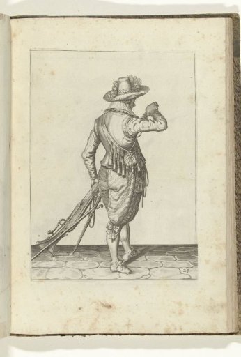 Soldier pouring powder into the barrel of his musket (no. 24), ca. 1600