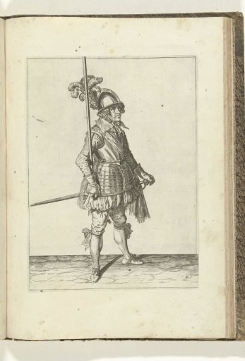 Soldier holding his pike upright with his right hand in the crook of his right arm (no. 4), ca. 1600