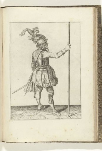 Soldier, seen from the back, holding his pike upright with his right hand (no. 7), ca. 1600
