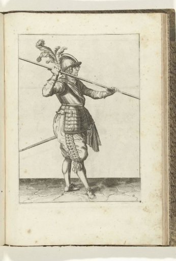Soldier carrying his pike almost horizontally above his right shoulder (no. 9), ca. 1600