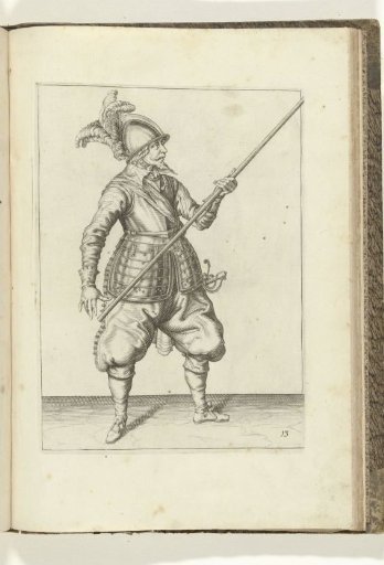 Soldier carrying his spear with his left hand at his right side, the point angled upward (no. 13), ca. 1600