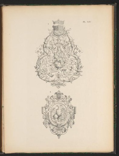 Coats of arms of De Vreugdebloem (Bergen op Zoom) and De Peoene (Mechelen), 1561